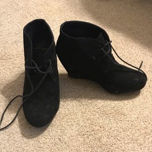 Black suede booties